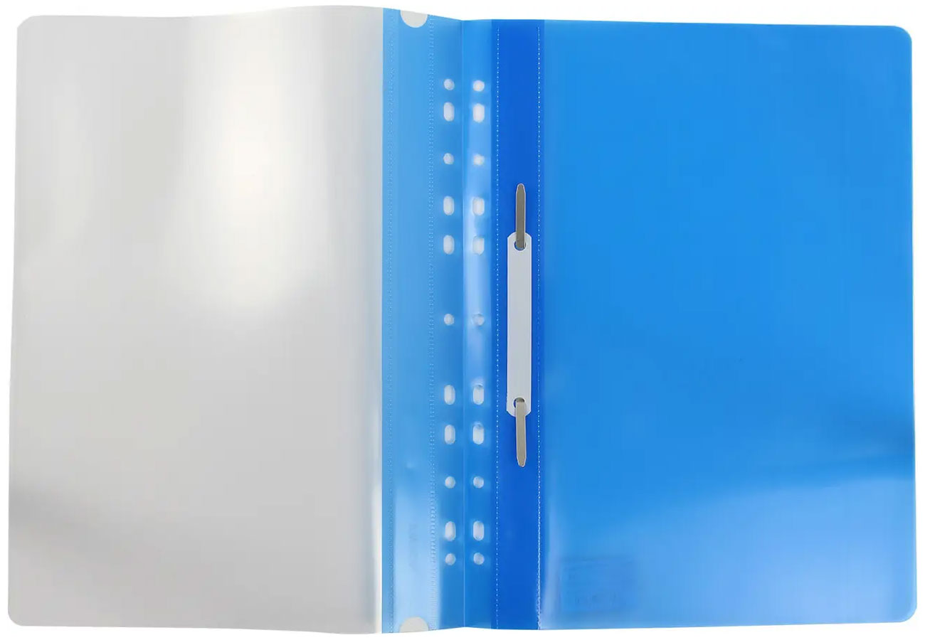 Швидкозшивач з прозорим верхом та перфорацією, А4, син. NORMA - фото 4