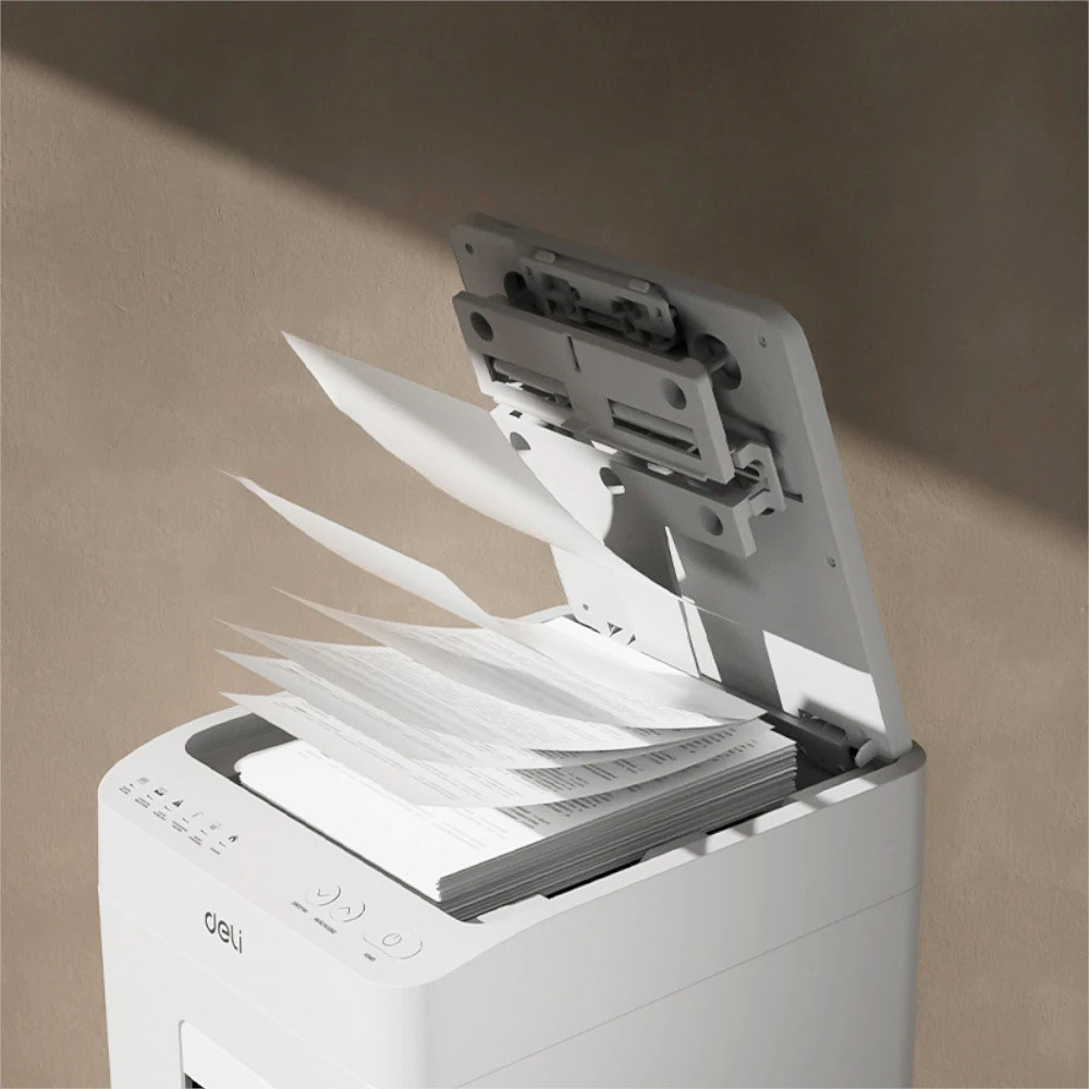 Уничтожитель документов DELI T081, AutoFeed 100 листов, резка 2*12мм., корзина 26л., класс P-5 DELI - фото 2