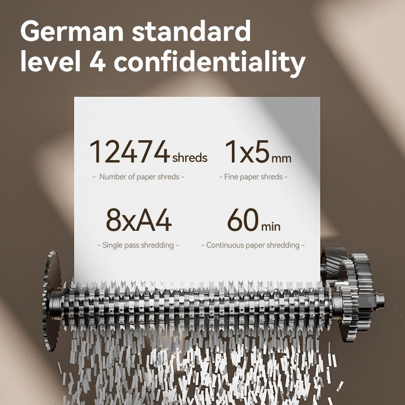 Знищувач документів DELI T098, 8 арк.,  різання 1*5мм., кошик на 30л., клас P-7 DELI - фото 3