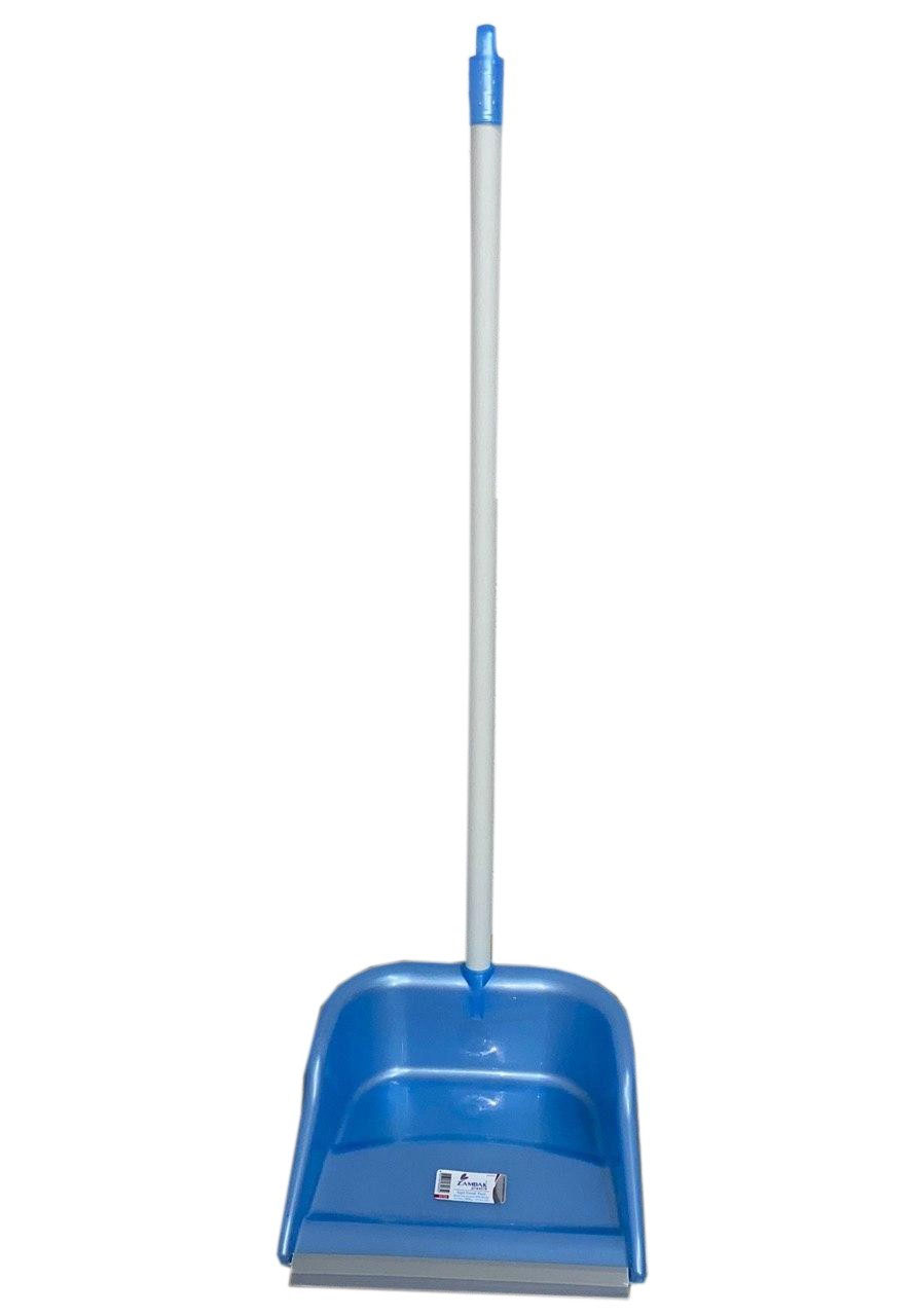 Совок для мусора с длинной ручкой, резиновой насадкой, ассорт. Zambak Plastik - фото 2