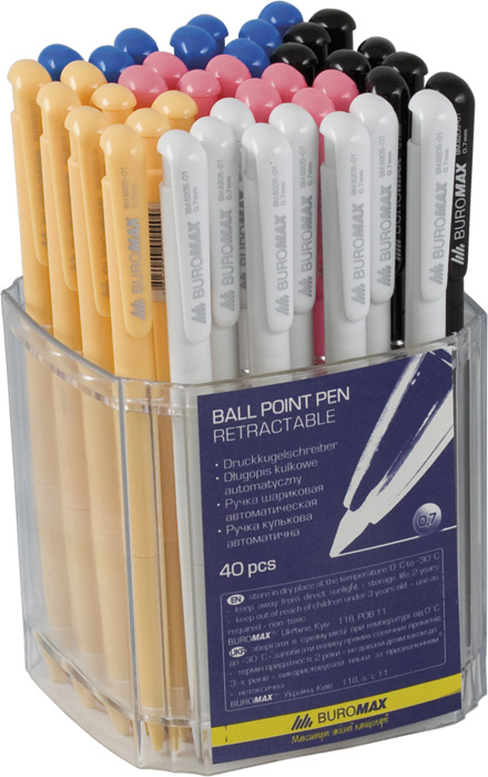 Ручка шариковая автоматическая ВМ.8205, корпус ассорт., стержень син. BuroMax - фото 6