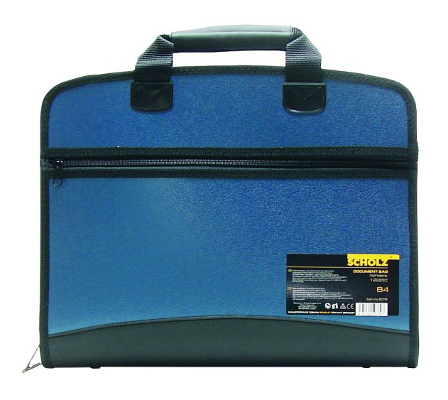 Портфель-картотека на 4 отделения, В4, с органайзером, на молнии, комбинированный Scholz - фото 6