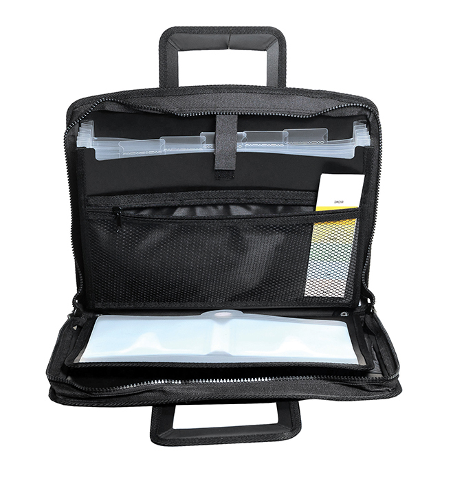 Папка-картотека на 6+2 отделения, А4, на молнии, с ручками, черн. Scholz - фото 3