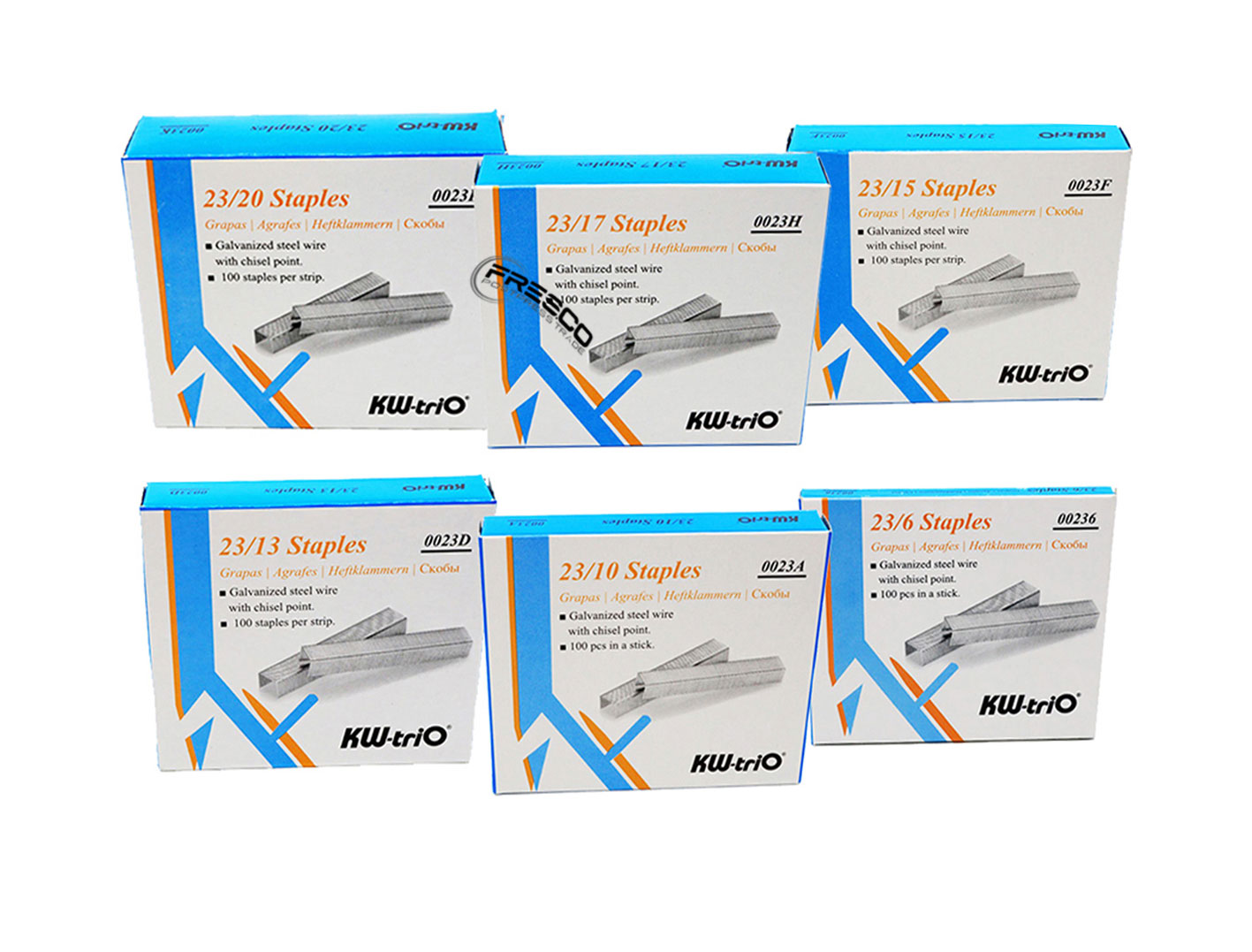 Скобы для степлера 23/10, 1000шт/уп., до 70 листов (0023A) KW-Trio - фото 1