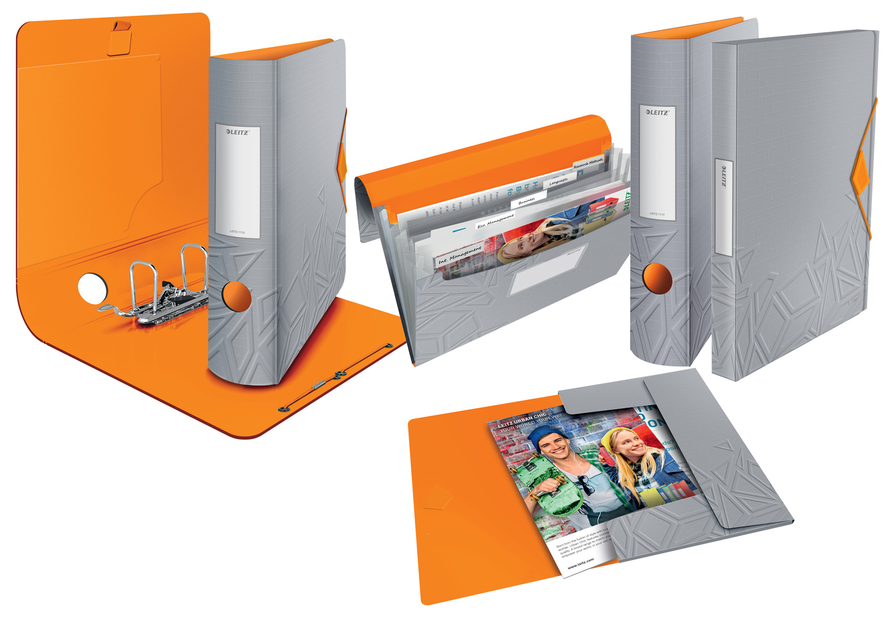 Регистратор 6.5см. А4 (PP) Active Urban Chic 180°, серый LEITZ - фото 6