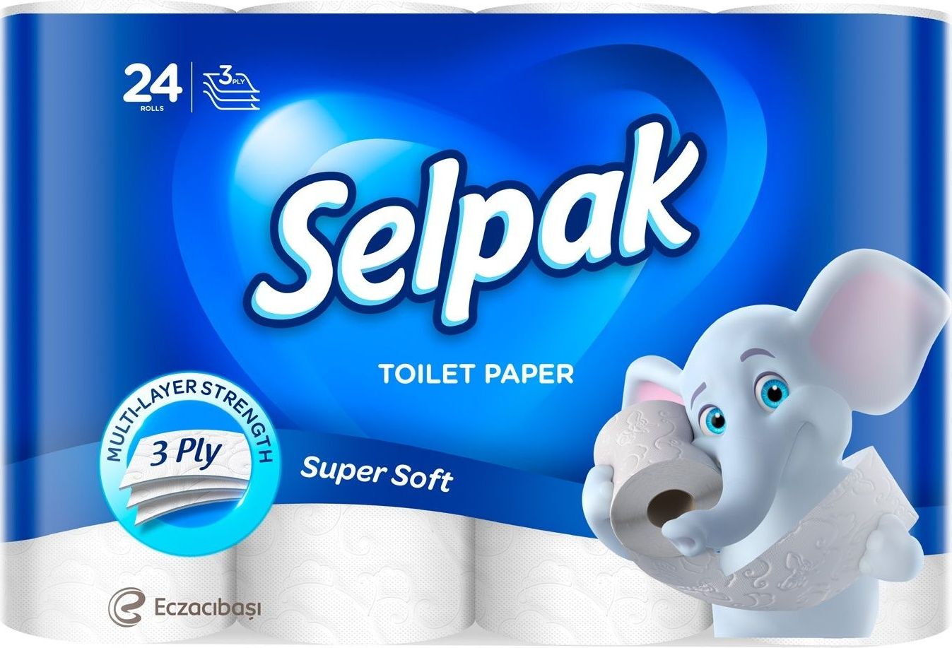 Папір туалетний Стандарт, 3-х шар., целюлоза, 140відр. (9,6*12,4см.), 24шт./уп., біл. Selpak - фото 3