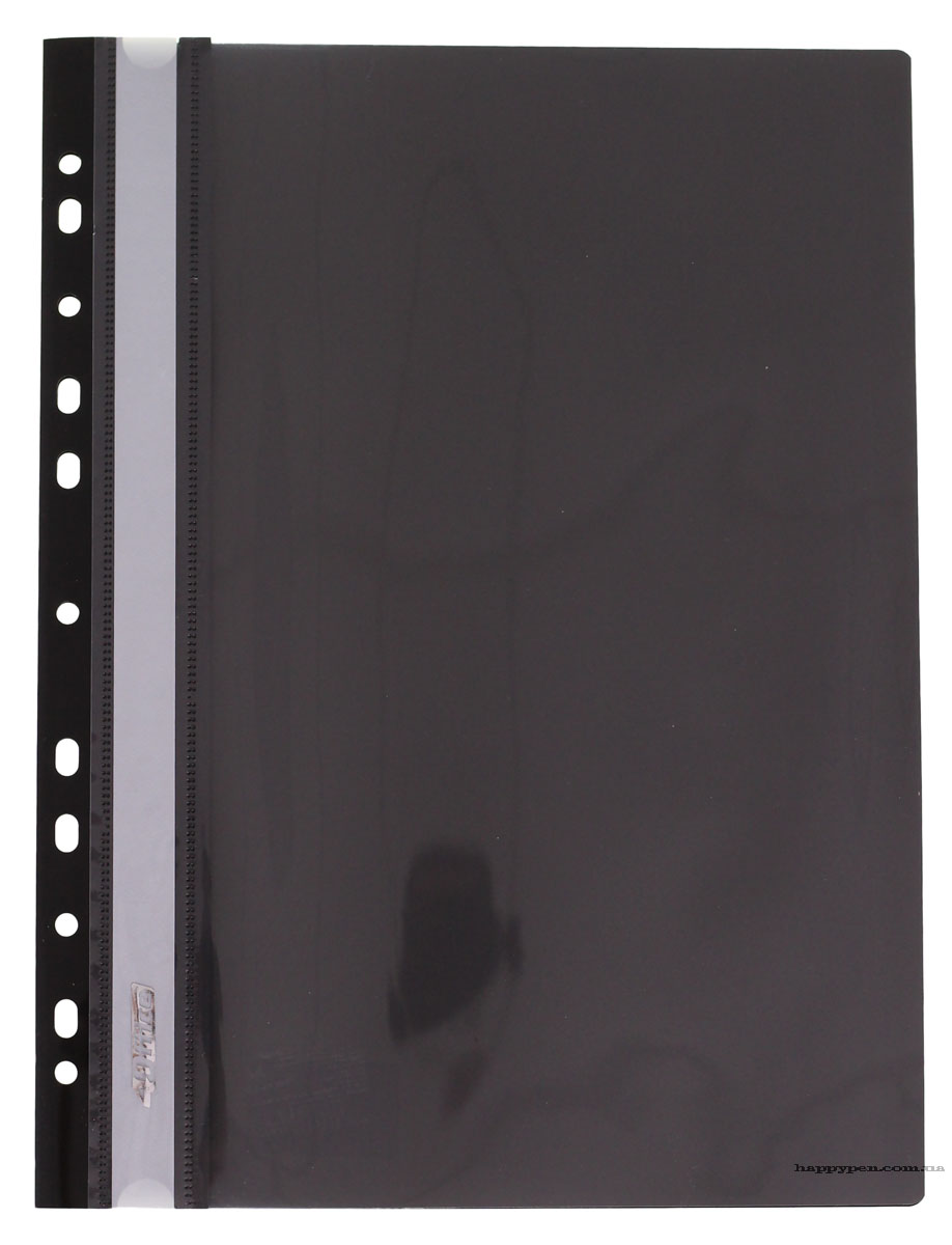 Швидкозшивач з прозорим верхом та європерфорацією, А4, чорн. 4Office - фото 2