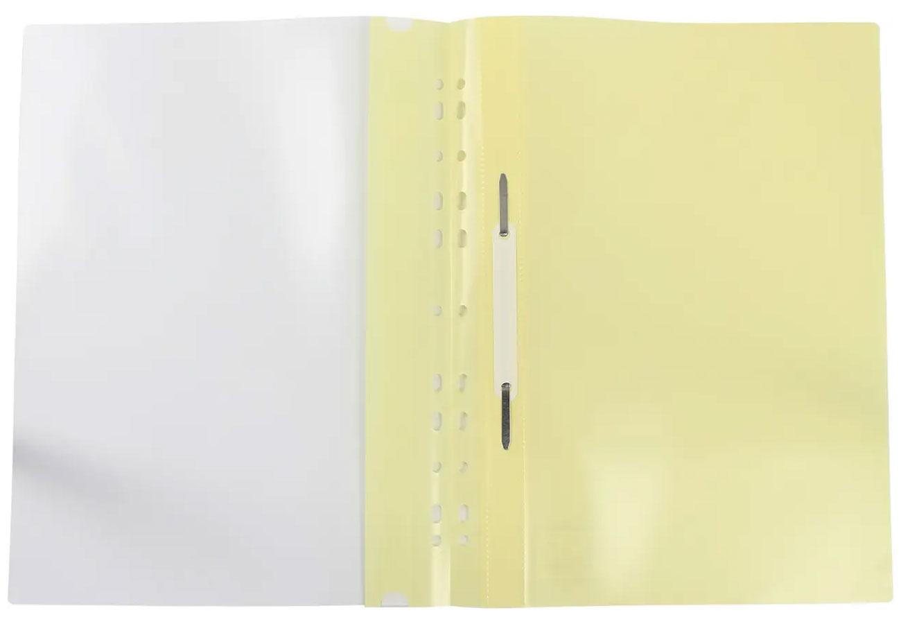 Скоросшиватель с прозрачным верхом и европерфорацией, А4, беж. 4Office - фото 4