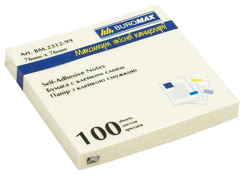 Блок бумаги с клейким слоем 76*76мм.*100 листов, пастельный микс BuroMax - фото 5