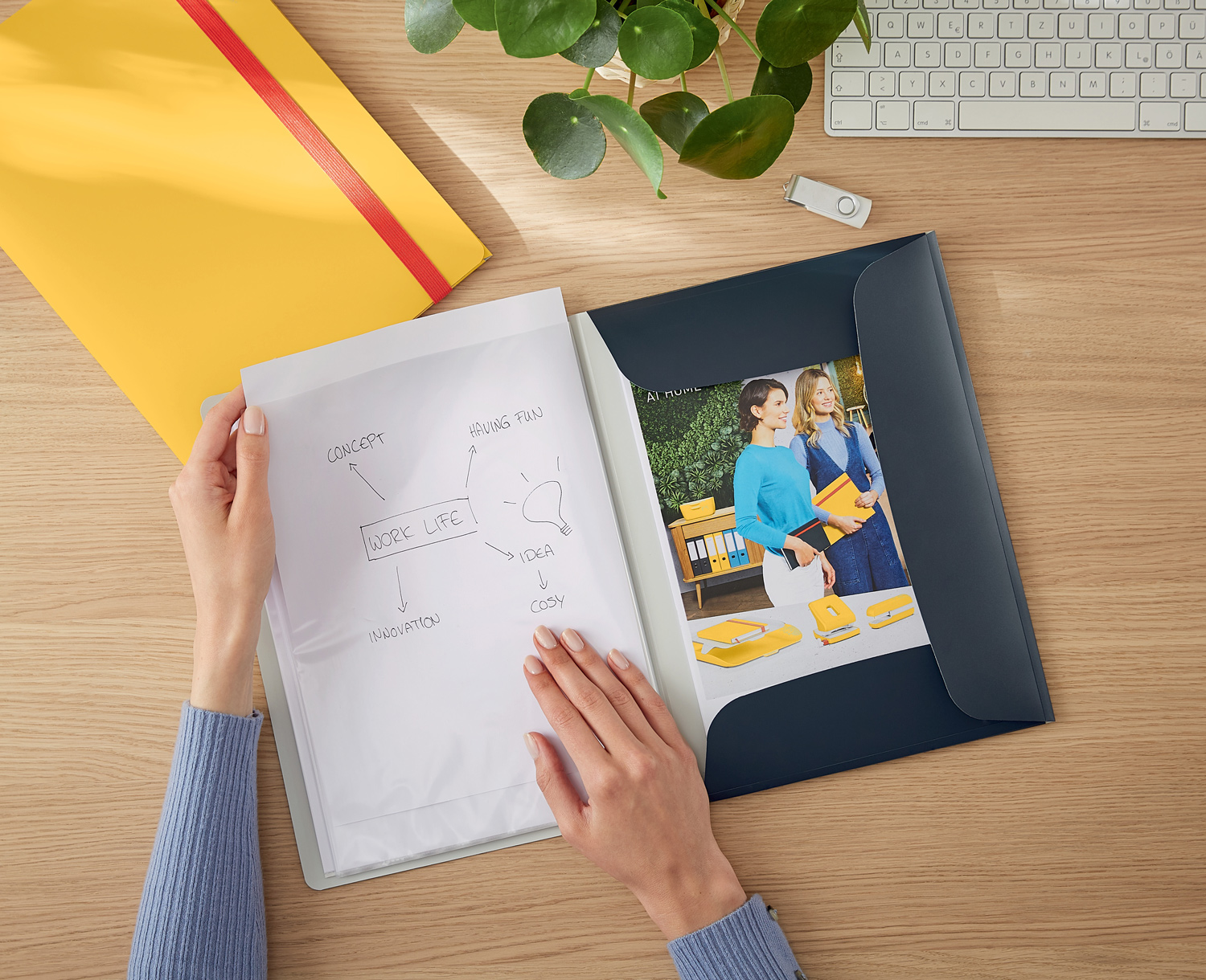 Папка на 20 файлів COSY з трьома клапанами на резинці, сірий LEITZ - фото 6