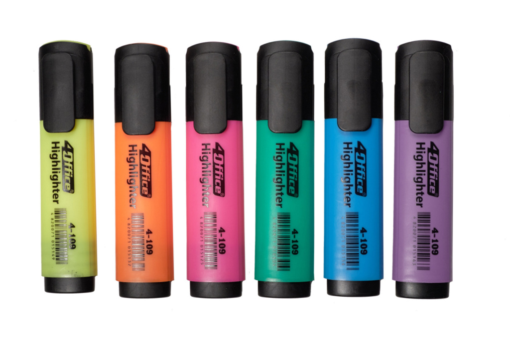 Маркер текстовий 4-109, 1-5мм., набір 6шт./уп. 4Office - фото 9