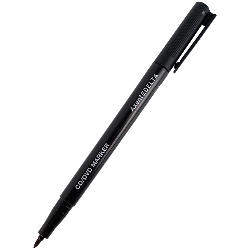 Маркер перманентный для CD/DVD D2703-01, 1мм., черн. Axent Delta - фото 2