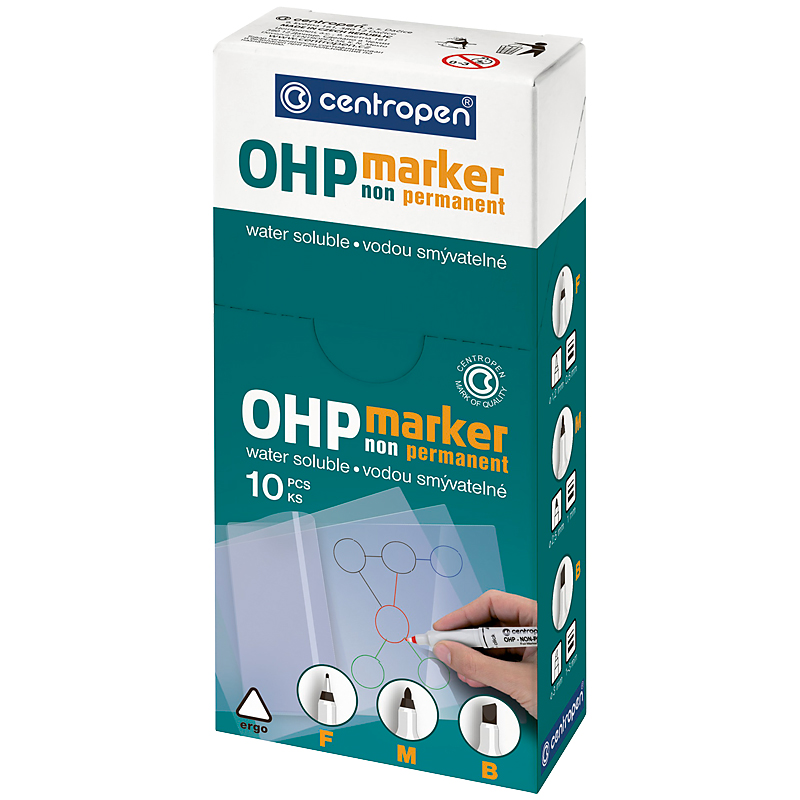 Маркер для плівок Non-Permanent ОНР 2646 F 0,6мм., чорн. Centropen - фото 2