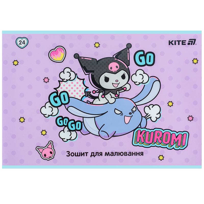 Зошит для малювання, 24 арк., скоба, софт тач + УФ лак, Hello Kitty-2 (HK25-242-2) Kite - фото 8