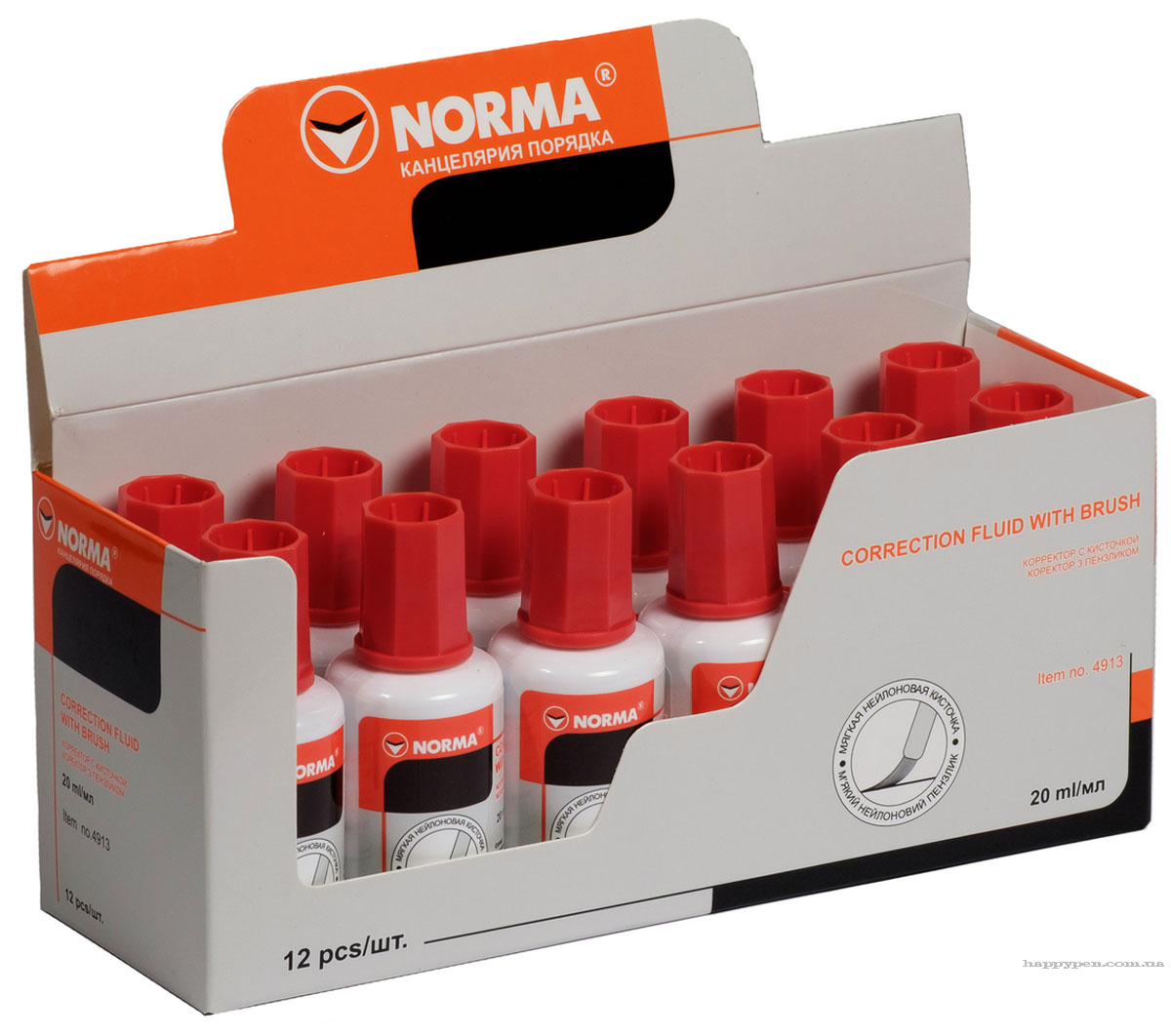 Коректор 20мл., з пензликом, на спиртовій основі NORMA - фото 4