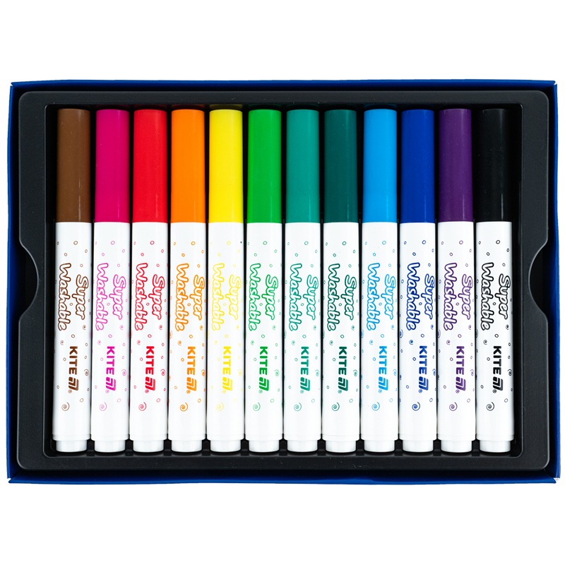 Фломастеры, набор 12шт, Kite Creative Superwashable Jumbo Kite - фото 2