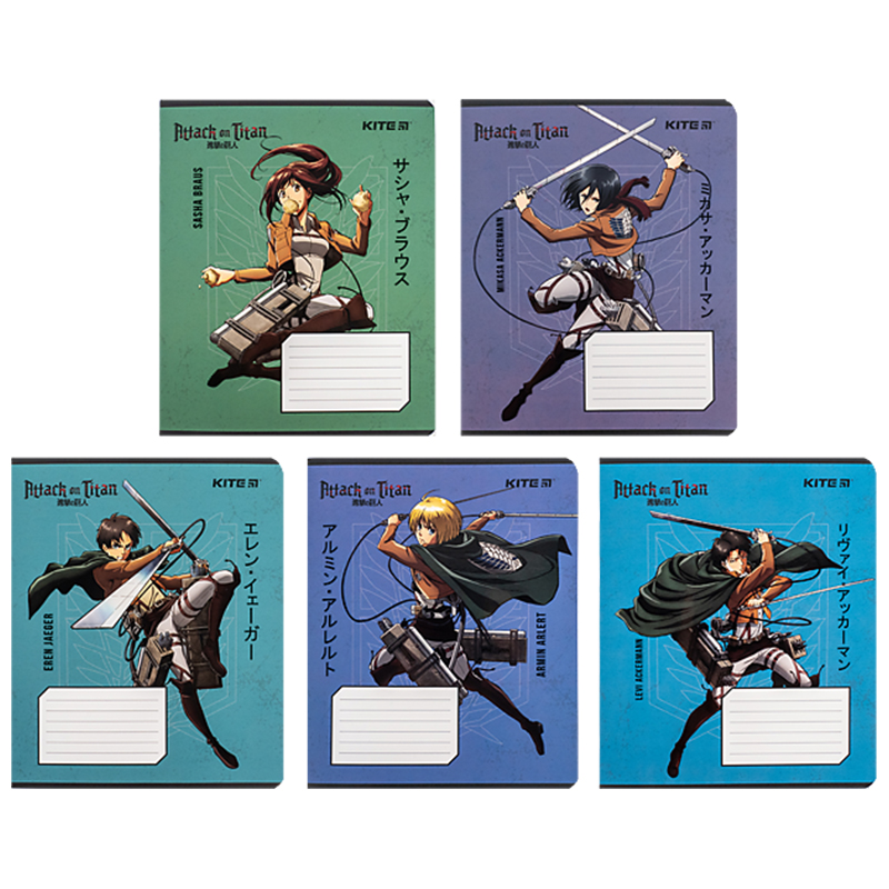 Зошит 12 арк., лін., софт тач + УФ лак, Attack on Titan (AT24-234) Kite - фото 11