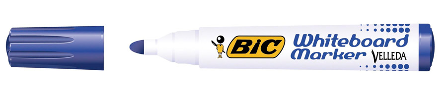 Маркер для дошок, Velleda, круглий наконечник 2,5мм., син. Bic - фото 3
