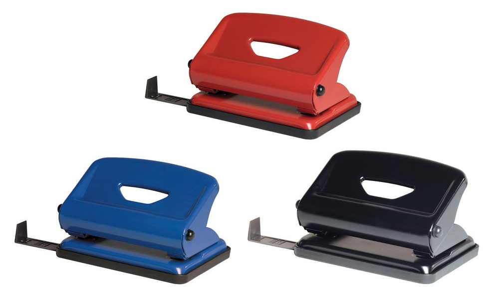 Діркопробивач на 2 отвори, до 25 аркушів (4318), металевий, черв. Scholz - фото 4