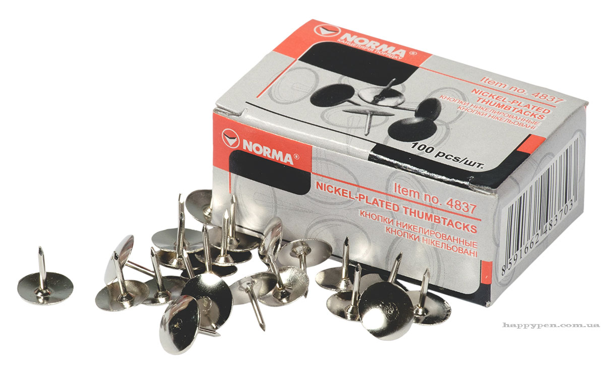 Кнопки 100шт./уп., никель. NORMA - фото 4