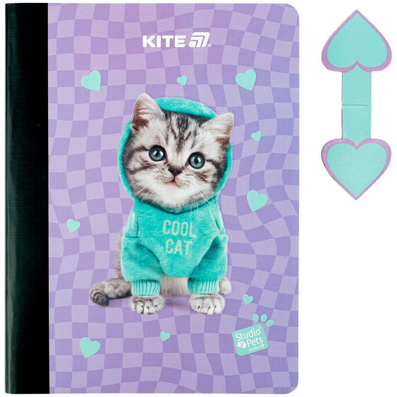 Блокнот з магнітною закладкою, А5, 60 арк., кл., Studio Pets (SP25-192) Kite - фото 2