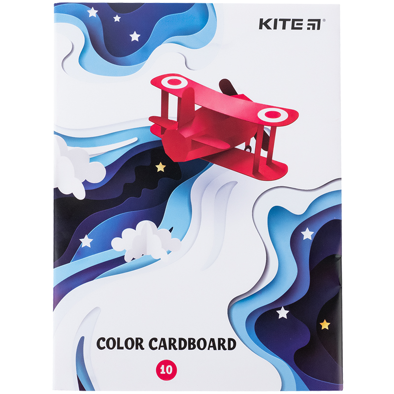 Картон цветной одност. А5 (10 л/ 10 цв), скоба, Kite Kite - фото 3