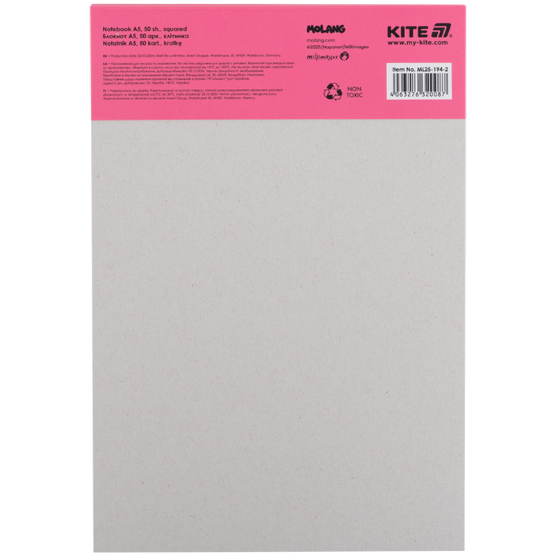 Блокнот-планшет, A5, 50 арк., кл. Molang-2 (ML25-194-2) Kite - фото 2