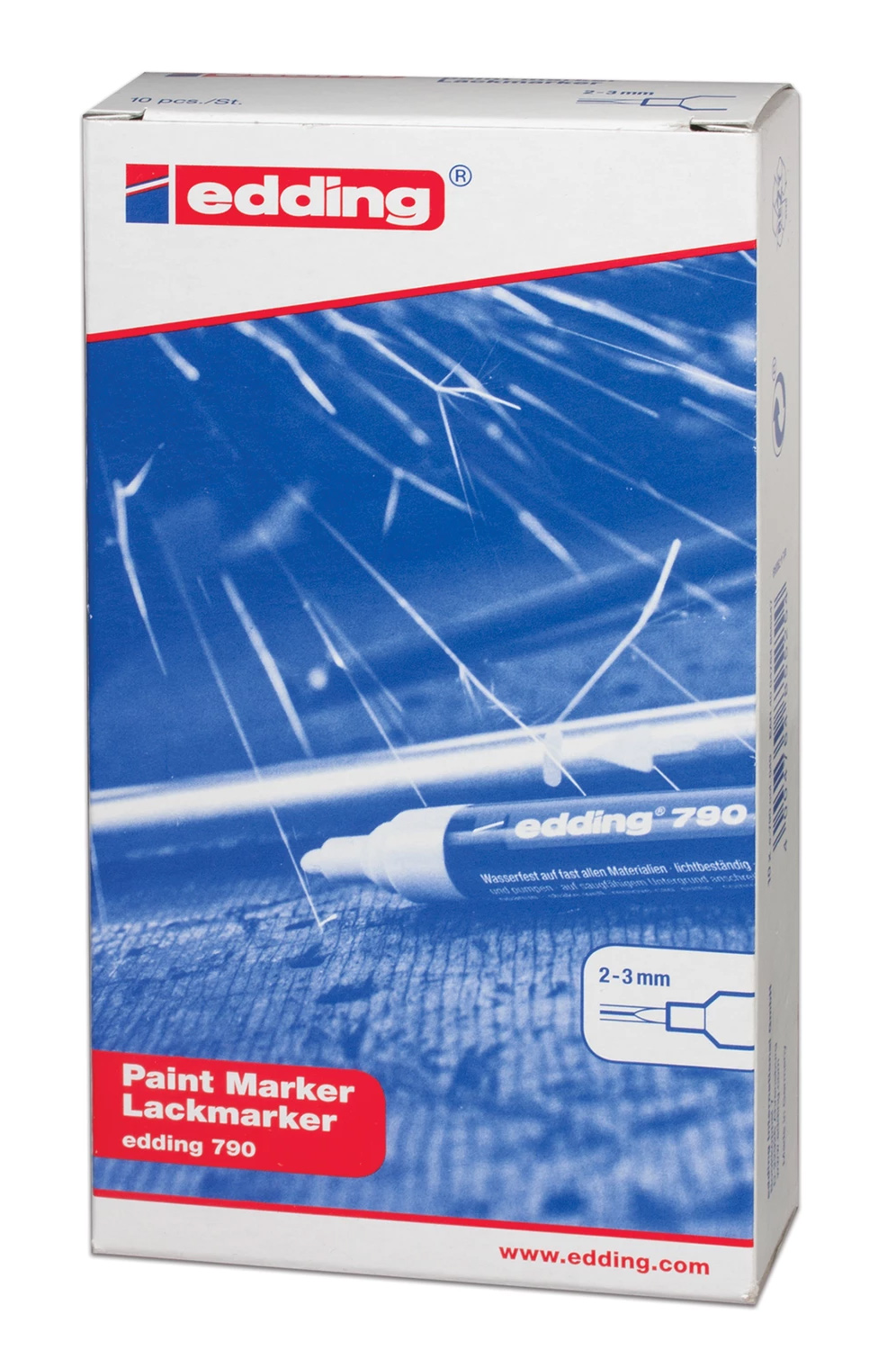 Маркер лакуючий 790, круглий наконечник 2-3мм., черв. Edding - фото 5