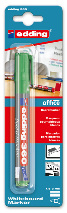 Маркер для досок круглое острие 360 1,5-3мм., зелен. Edding - фото 4
