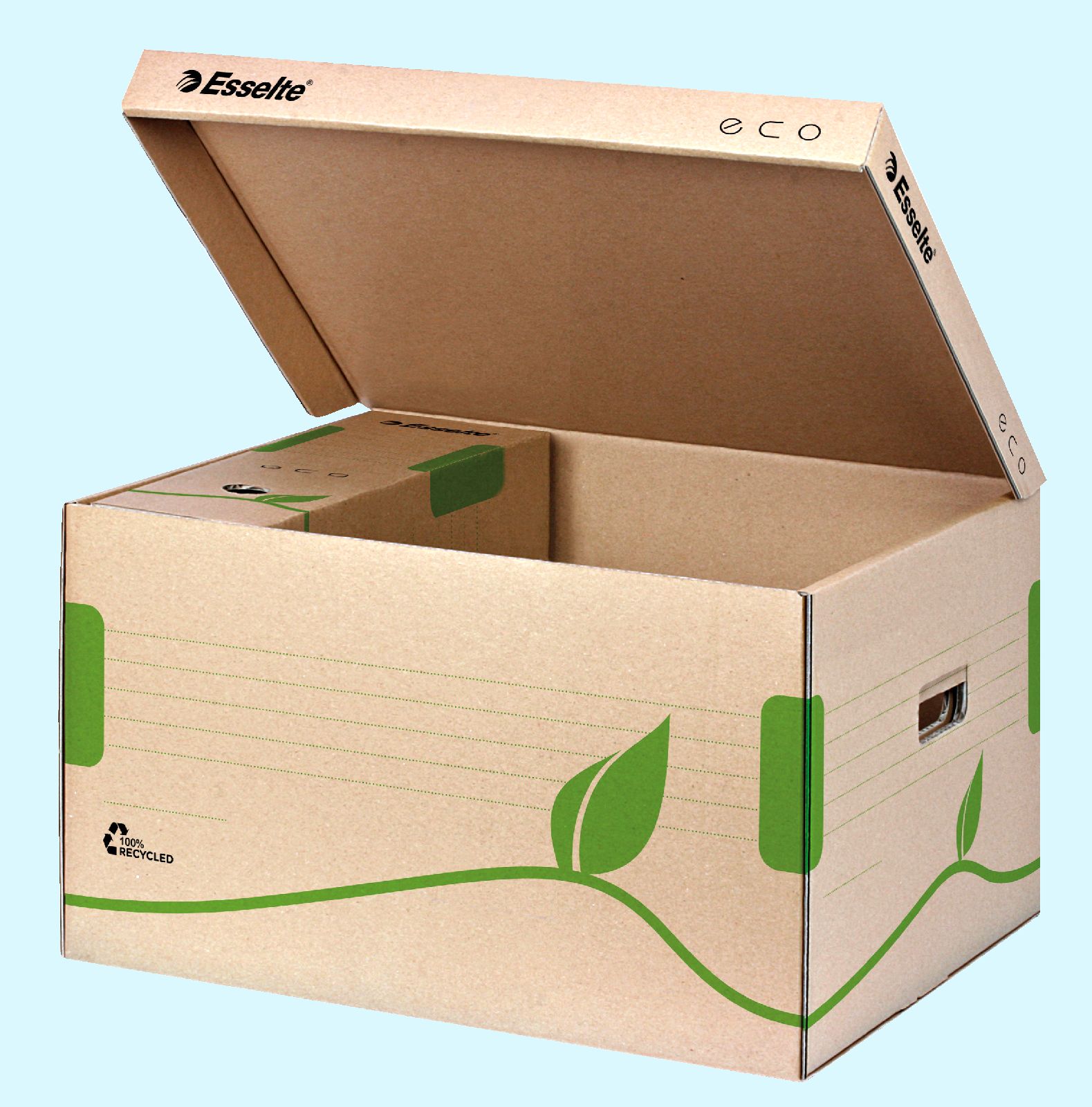 Контейнер для архивных коробок с верхней загрузкой 5шт. по 80мм. или 4шт. по 100мм. Эко, коричн. Esselte - фото 2
