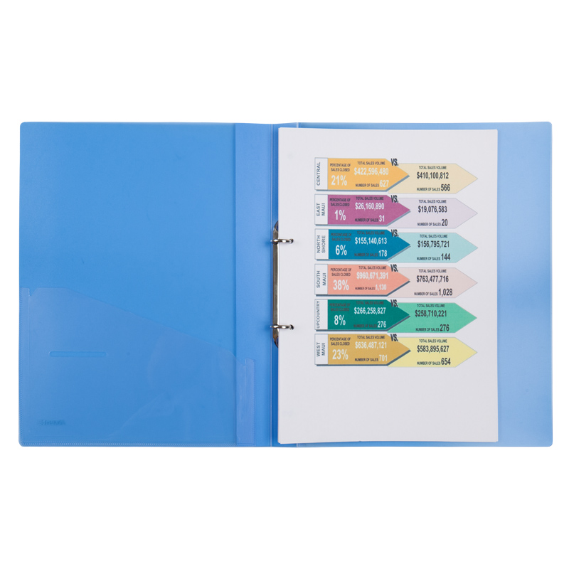 Папка на 2-х кольцах, 25 мм, прозрачная синяя Axent - фото 1