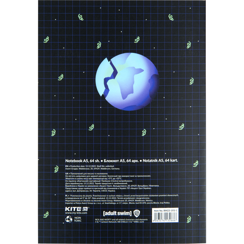 Блокнот, термобиндер А5, 64 лист., Rick & Morty-1 (RM23-193-1) Kite - фото 5