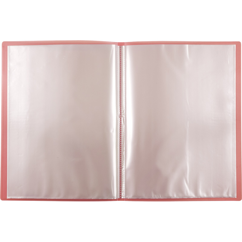 Дисплей-книга с карманом, А4, 20 файлов, прозрачная розовая Axent - фото 2
