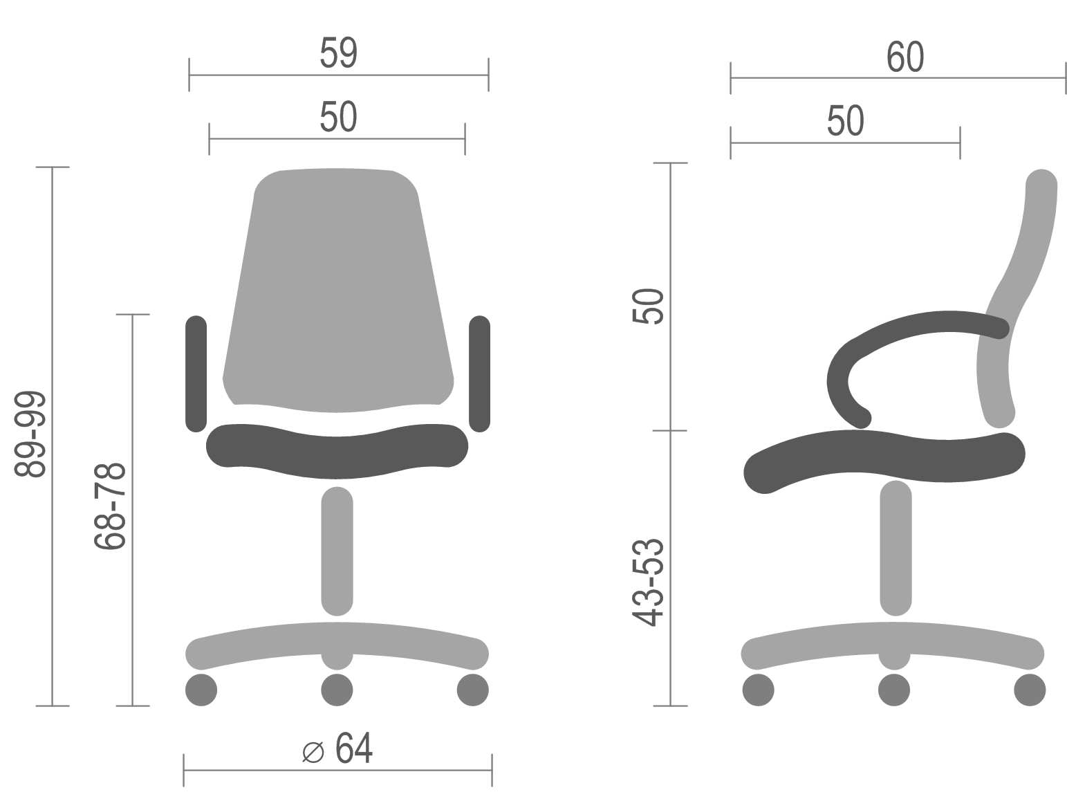 Кресло для персонала Фиджи 6109B, черн. АКЛАС - фото 2
