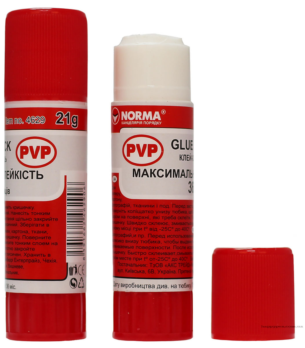 Клей-олівець PVP, 21г. NORMA - фото 2
