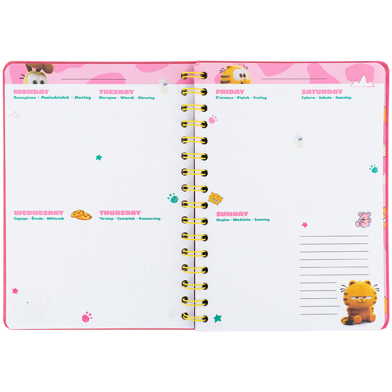 Щоденник на спіралі, тверда обкладинка, Garfield (GF25-438) Kite - фото 5