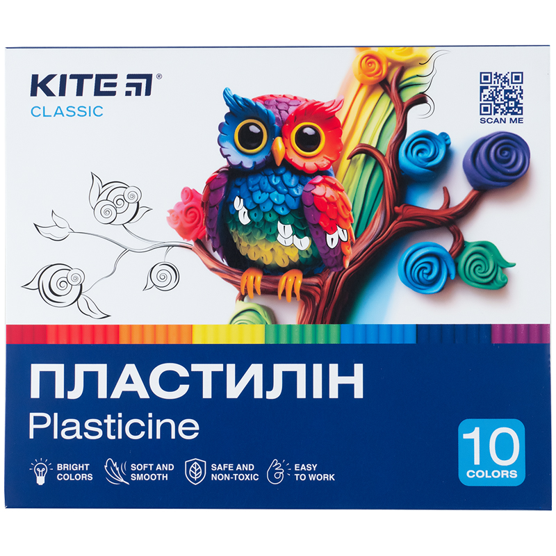 Пластилин, 10 цветов, 200 г. Kite Classic Kite - фото 3