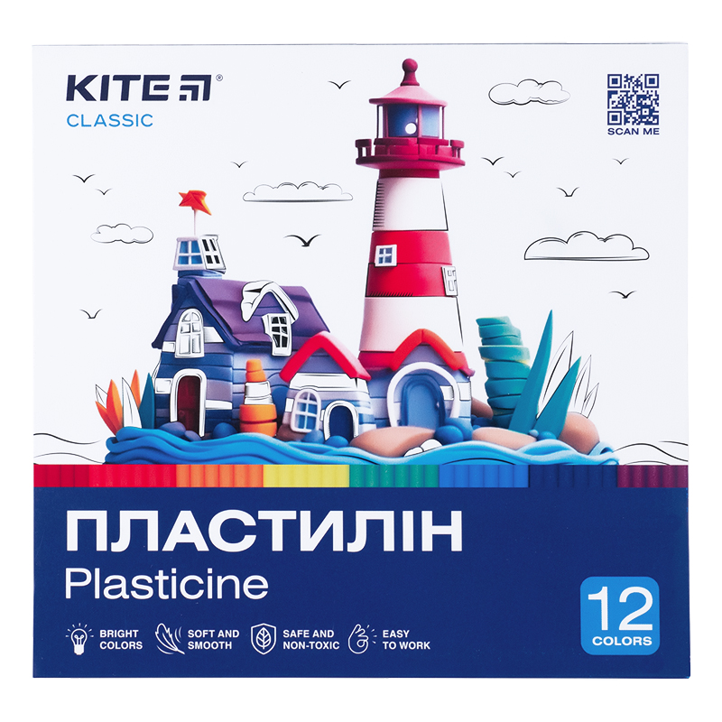 Пластилін, 12 кольорів, 240 г. Kite Classic Kite - фото 3