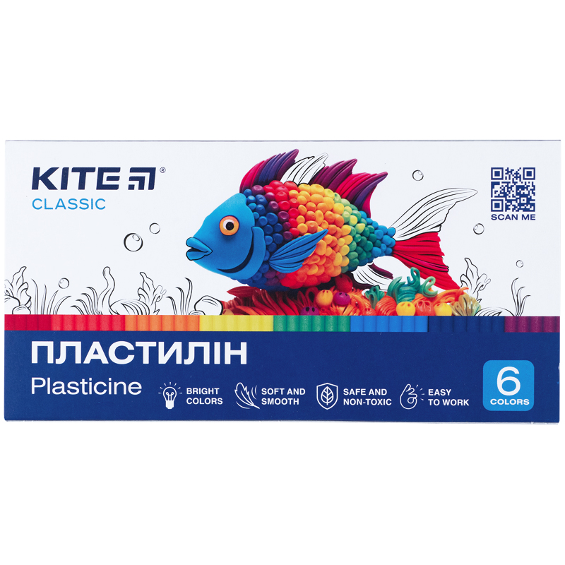 Пластилін, 6 кольорів, 120 г. Kite Classic Kite - фото 3
