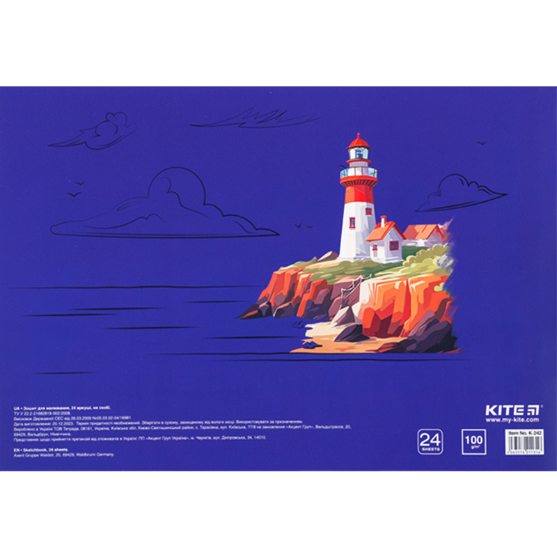 Зошит для малювання, 24 арк., скоба, Kite Classic Kite - фото 6