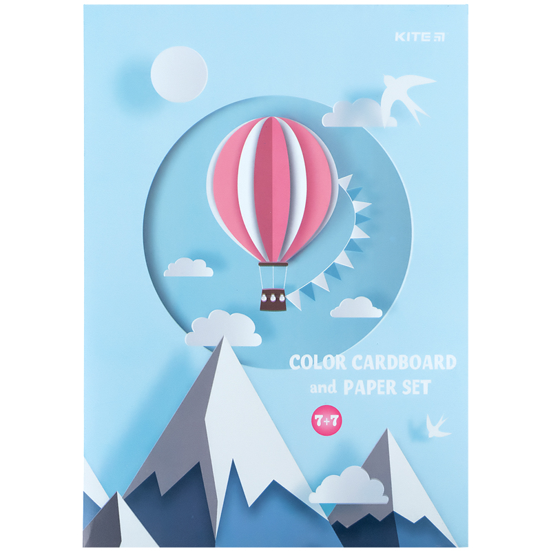 Набір паперу та картону A4 (7+7), папка Kite - фото 4