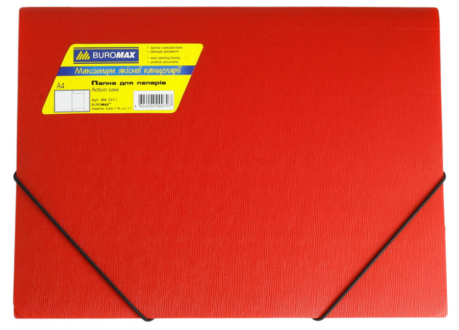 Папка на резинках А4, пластик, ассорт. BuroMax - фото 6