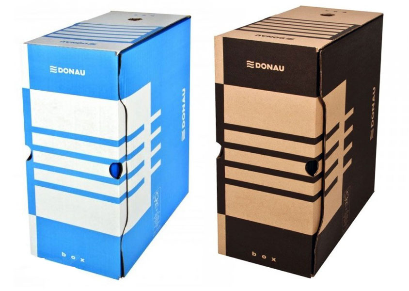 Коробка архівна А4, 155мм., син. DONAU - фото 3
