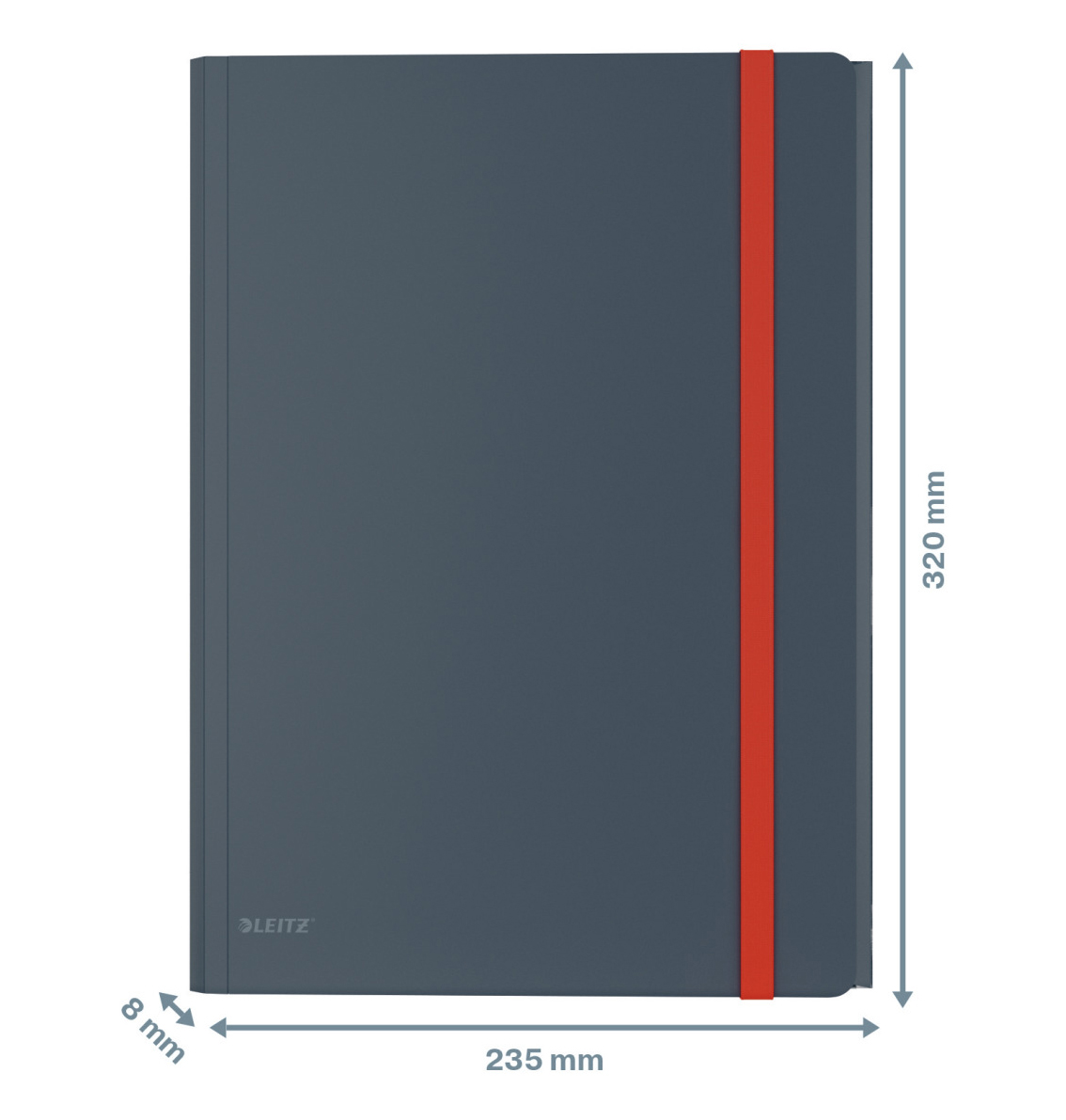 Папка на резинках Leitz Cosy, A4, PP, до 150л., с тремя клапанами, серый LEITZ - фото 5