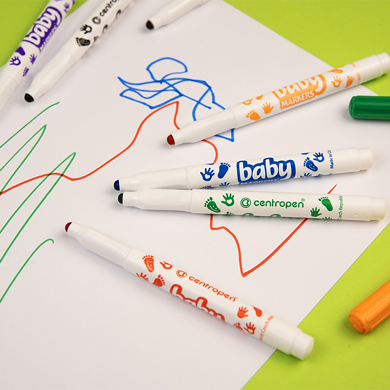 Фломастеры для детей от 1 года 8660 Baby, закругленный пишущий узел, набор 8 шт. Centropen - фото 3