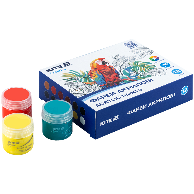 Фарби акрилові, 12 кольорів, 20 мл, Kite Creative (K-275) Kite - фото 2