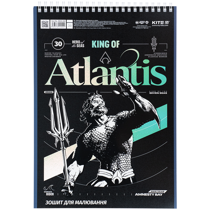 Тетрадь для рисования, 30 лист., спир., гибр. лак + УФ лак, «DC Comics» Kite - фото 3