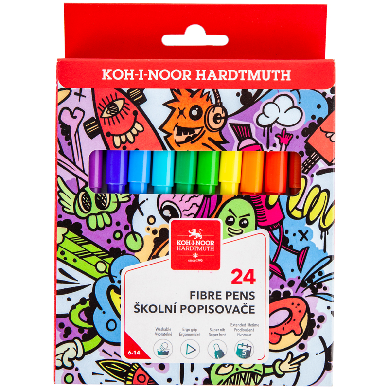 Фломастери Teenage, набір 24 кол, картон Koh-i-noor - фото 2