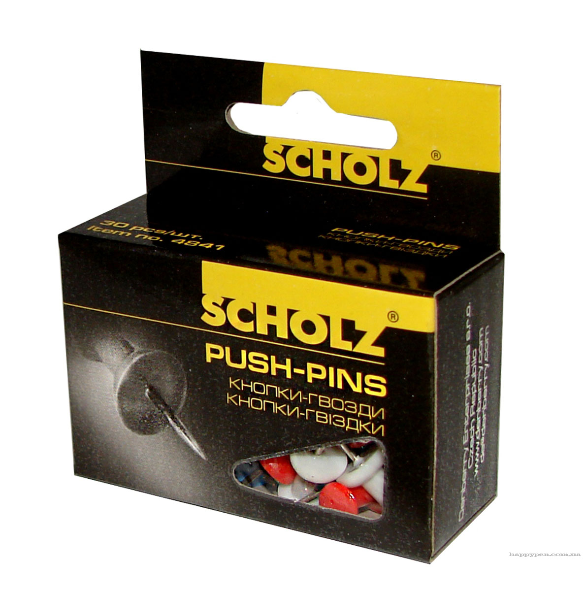 Кнопки-столбики, цветной пластик, карт. уп., 30шт/уп., ассорт. Scholz - фото 2