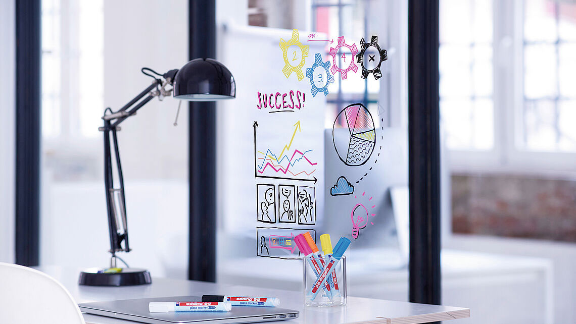 Маркер Glassboard для скляних досок e-90, круглий наконечник 2-3мм., жовт. Edding - фото 3